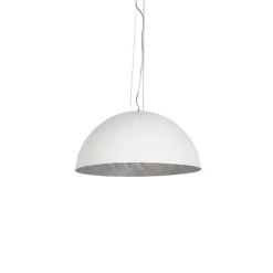 Moderne hanglamp wit met zilver 70cm - Magna