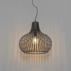 Moderne hanglamp zwart 48 cm - Saffira