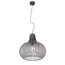 Moderne hanglamp zwart 48 cm - Saffira