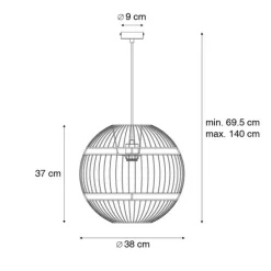 Moderne hanglamp zwart 38 cm - Sphaera