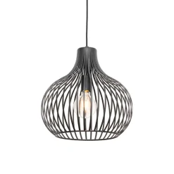 Moderne hanglamp zwart 38 cm - Saffira
