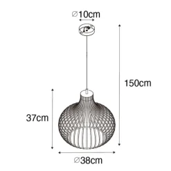 Moderne hanglamp zwart 38 cm - Saffira