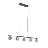 Moderne hanglamp zwart 100 cm 5-lichts met smoke glas - Athens
