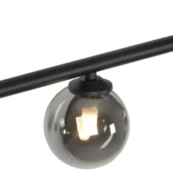 Moderne hanglamp zwart 100 cm 5-lichts met smoke glas - Athens