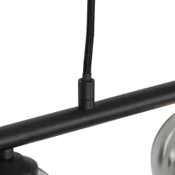 Moderne hanglamp zwart 100 cm 5-lichts met smoke glas - Athens