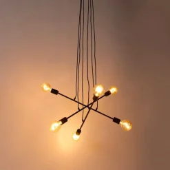 Moderne hanglamp zwart 80 cm 6-lichts - Sydney