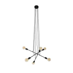 Moderne hanglamp zwart 80 cm 6-lichts - Sydney