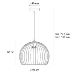 Moderne hanglamp zwart 40 cm - Koopa