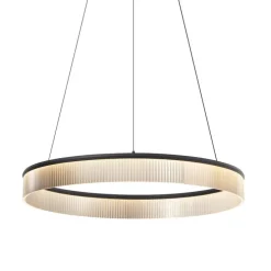 Moderne hanglamp zwart 78cm incl. LED 3-staps dimbaar - Anello Chandelier