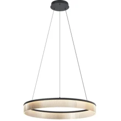 Moderne hanglamp zwart 78cm incl. LED 3-staps dimbaar - Anello Chandelier