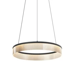 Moderne hanglamp zwart 59cm incl. LED 3-staps dimbaar - Anello Chandelier