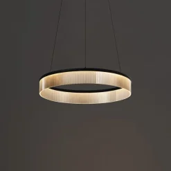 Moderne hanglamp zwart 59cm incl. LED 3-staps dimbaar - Anello Chandelier