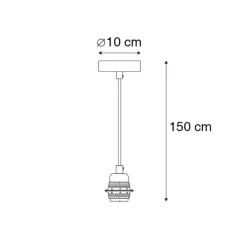 Moderne hanglamp zwart dimbaar - Cava Luxe 1