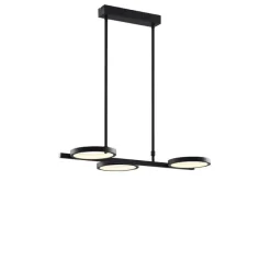 Moderne hanglamp zwart incl. LED 3-staps dimbaar 3-lichts - Vivé