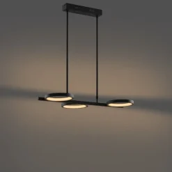 Moderne hanglamp zwart incl. LED 3-staps dimbaar 3-lichts - Vivé