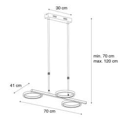 Moderne hanglamp zwart incl. LED 3-staps dimbaar 3-lichts - Vivé