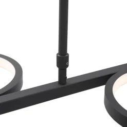 Moderne hanglamp zwart incl. LED 3-staps dimbaar 3-lichts - Vivé
