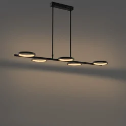 Moderne hanglamp zwart incl. LED 3-staps dimbaar 5-lichts - Vivé
