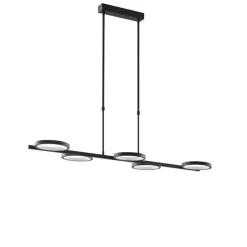 Moderne hanglamp zwart incl. LED 3-staps dimbaar 5-lichts - Vivé