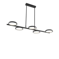 Moderne hanglamp zwart incl. LED 3-staps dimbaar 5-lichts - Vivé