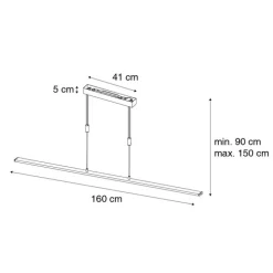 Moderne hanglamp zwart incl. LED 3-staps dimbaar - Benson