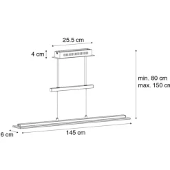 Moderne hanglamp zwart incl. LED 3-staps dimbaar - Kahan