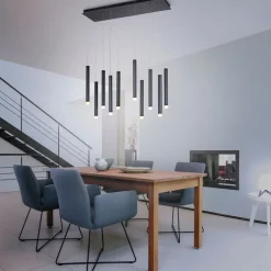 Moderne hanglamp zwart incl. LED 10-lichts - Stanislas