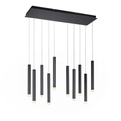 Moderne hanglamp zwart incl. LED 10-lichts - Stanislas