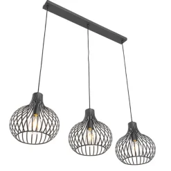 Moderne hanglamp zwart 3-lichts - Saffira