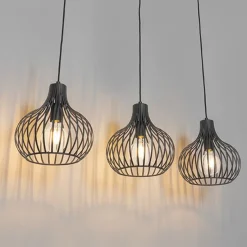 Moderne hanglamp zwart 3-lichts - Saffira