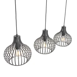 Moderne hanglamp zwart 3-lichts - Saffira