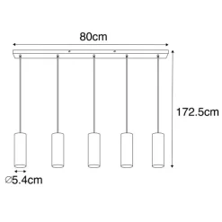 Moderne hanglamp zwart 5-lichts - Jeana