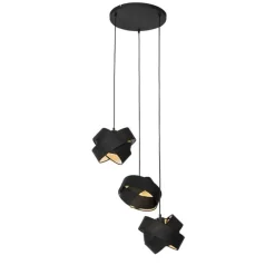 Moderne hanglamp zwart 3-lichts - Cloth