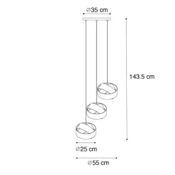 Moderne hanglamp zwart 3-lichts - Cloth
