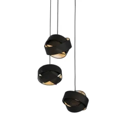 Moderne hanglamp zwart 3-lichts - Cloth