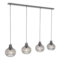 Moderne hanglamp zwart 4-lichts - Saffira