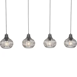Moderne hanglamp zwart 4-lichts - Saffira