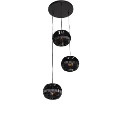 Moderne hanglamp zwart 3-lichts - Zoë