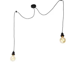 Moderne hanglamp zwart 2-lichts - Cava