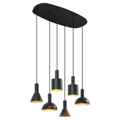 Moderne hanglamp zwart 6-lichts - Biles