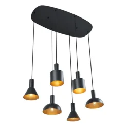 Moderne hanglamp zwart 6-lichts - Biles