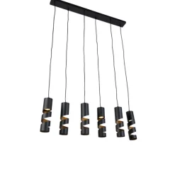 Moderne hanglamp zwart 6-lichts - Stream