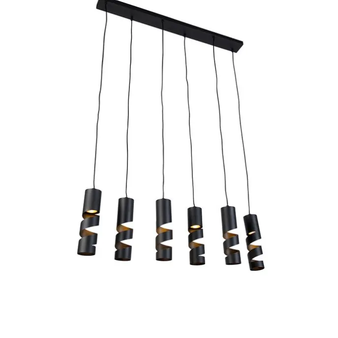 Moderne hanglamp zwart 6-lichts - Stream