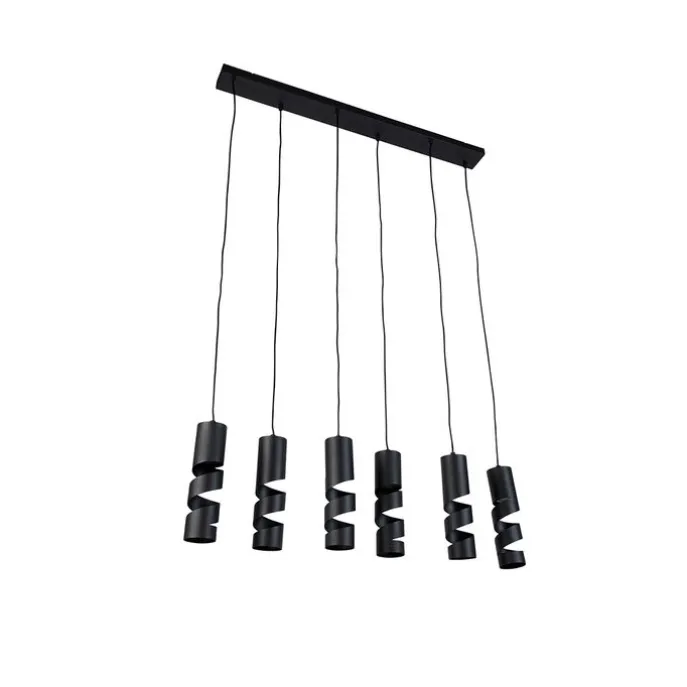 Moderne hanglamp zwart 6-lichts - Stream