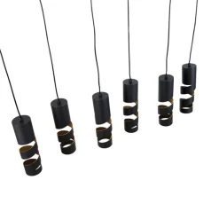 Moderne hanglamp zwart 6-lichts - Stream