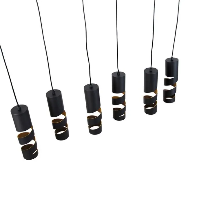 Moderne hanglamp zwart 6-lichts - Stream