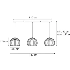 Moderne hanglamp zwart 3-lichts - Koopa