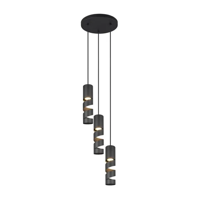 Moderne hanglamp zwart 3-lichts - Stream