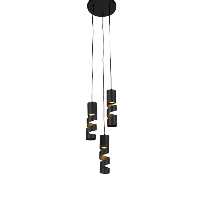 Moderne hanglamp zwart 3-lichts - Stream