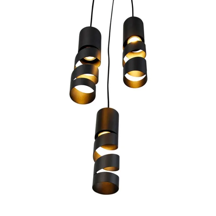 Moderne hanglamp zwart 3-lichts - Stream